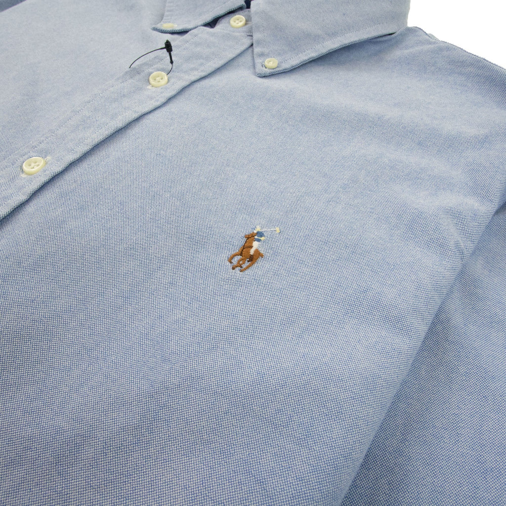 Polo Ralph Lauren Slim Fit Button Collar Long Sleeve Shirt Blue