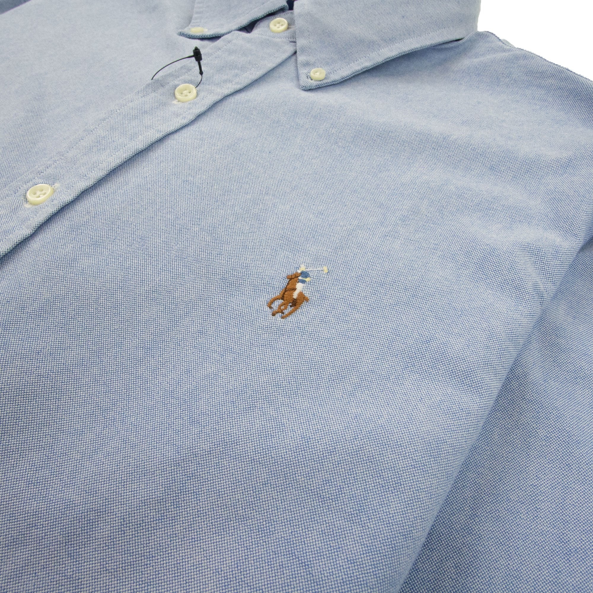 Polo Ralph Lauren Slim Fit Button Collar Long Sleeve Shirt Blue