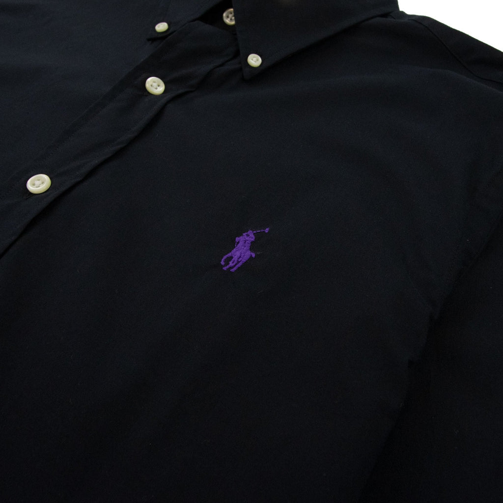 Polo Ralph Lauren Slim Fit Button Collar Long Sleeve Shirt Black