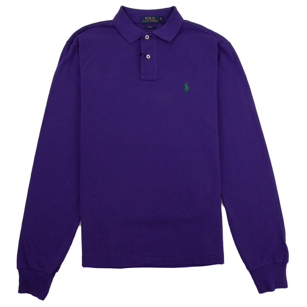 Polo Ralph Lauren Slim Fit Long Sleeve Polo Shirt Purple