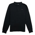 True Religion Leather Badge Long Sleeve Polo Black
