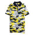 Paul And Shark Camouflage Short Sleeve Zip Polo Shirt Yellow Camo