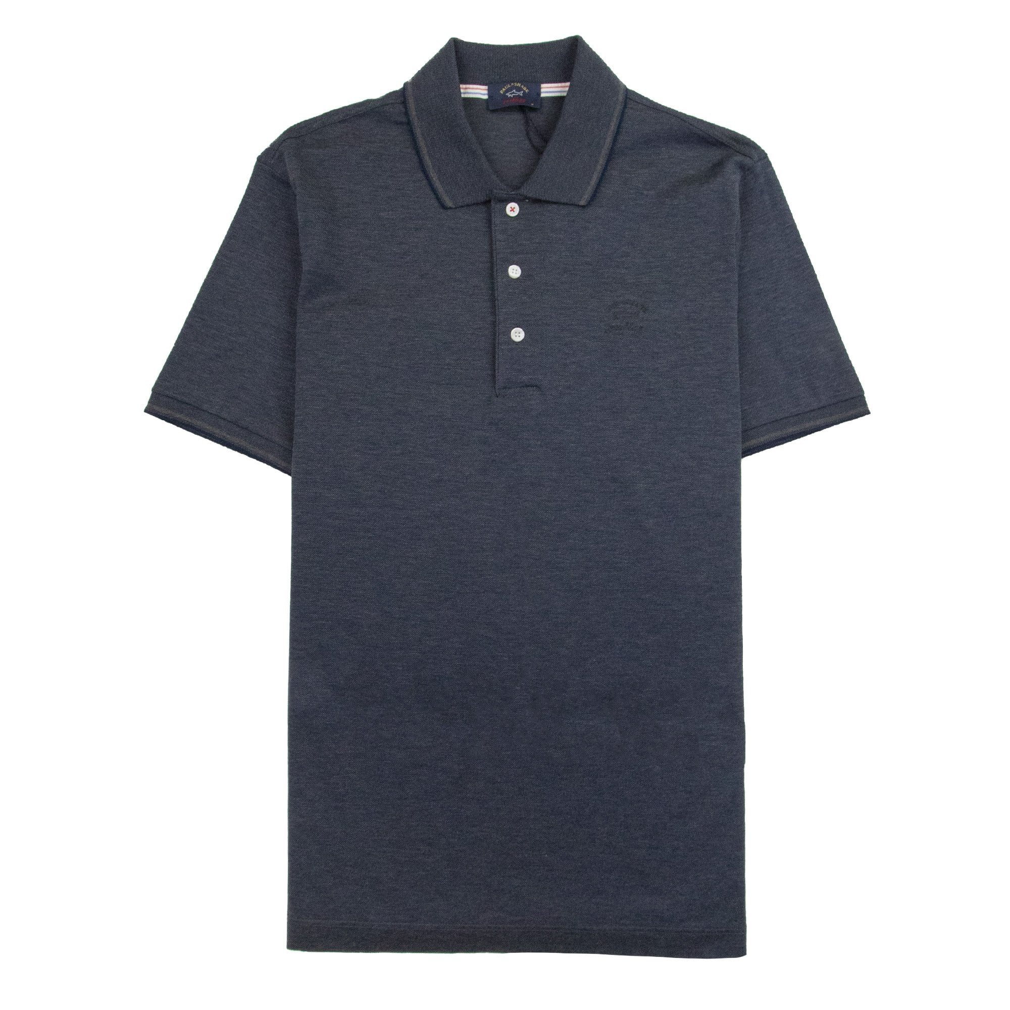 Paul And Shark Heren Polo Shirt Short Sleeve Dark Grey/Blue 336
