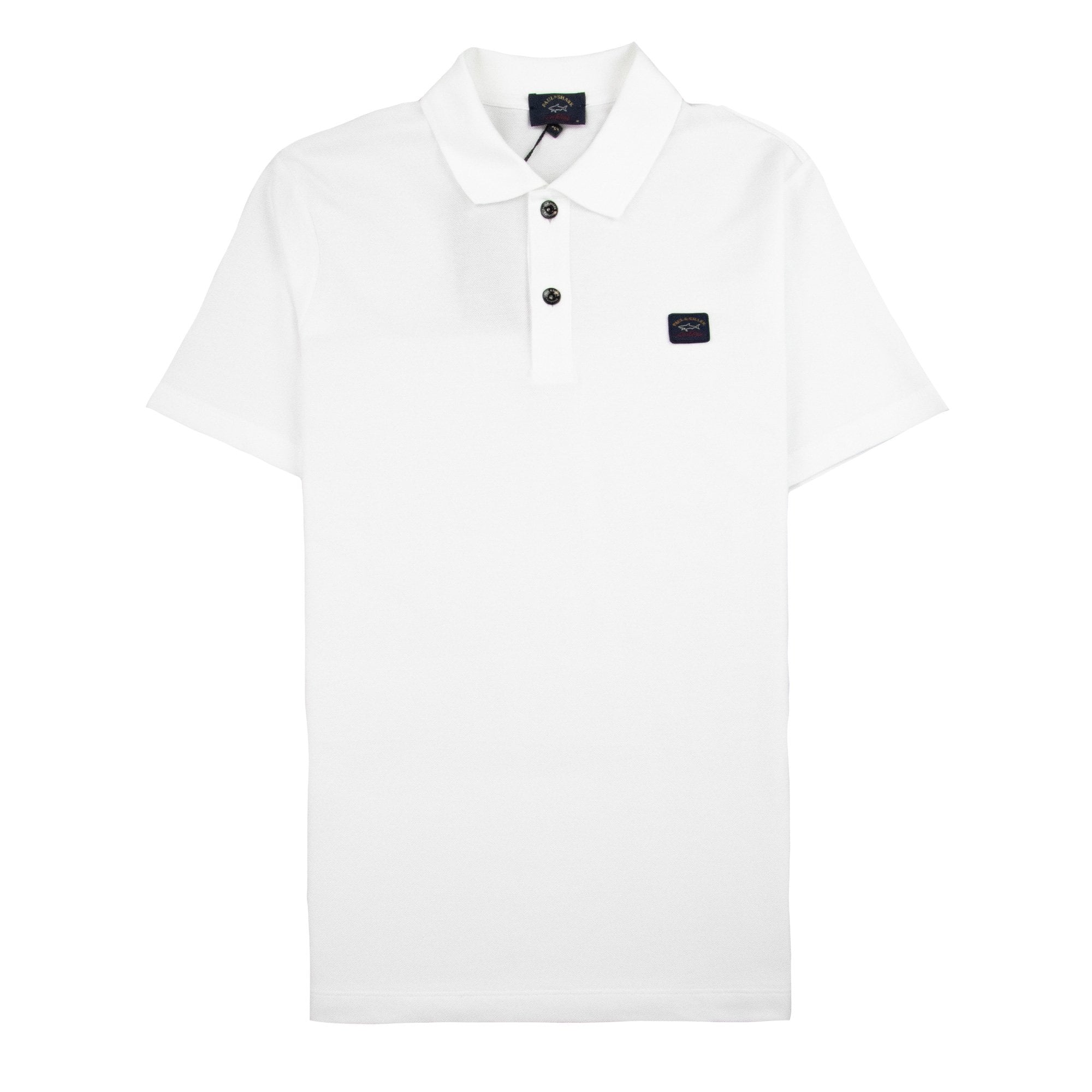 Paul And Shark Short Sleeve Badge Logo Polo Shirt White