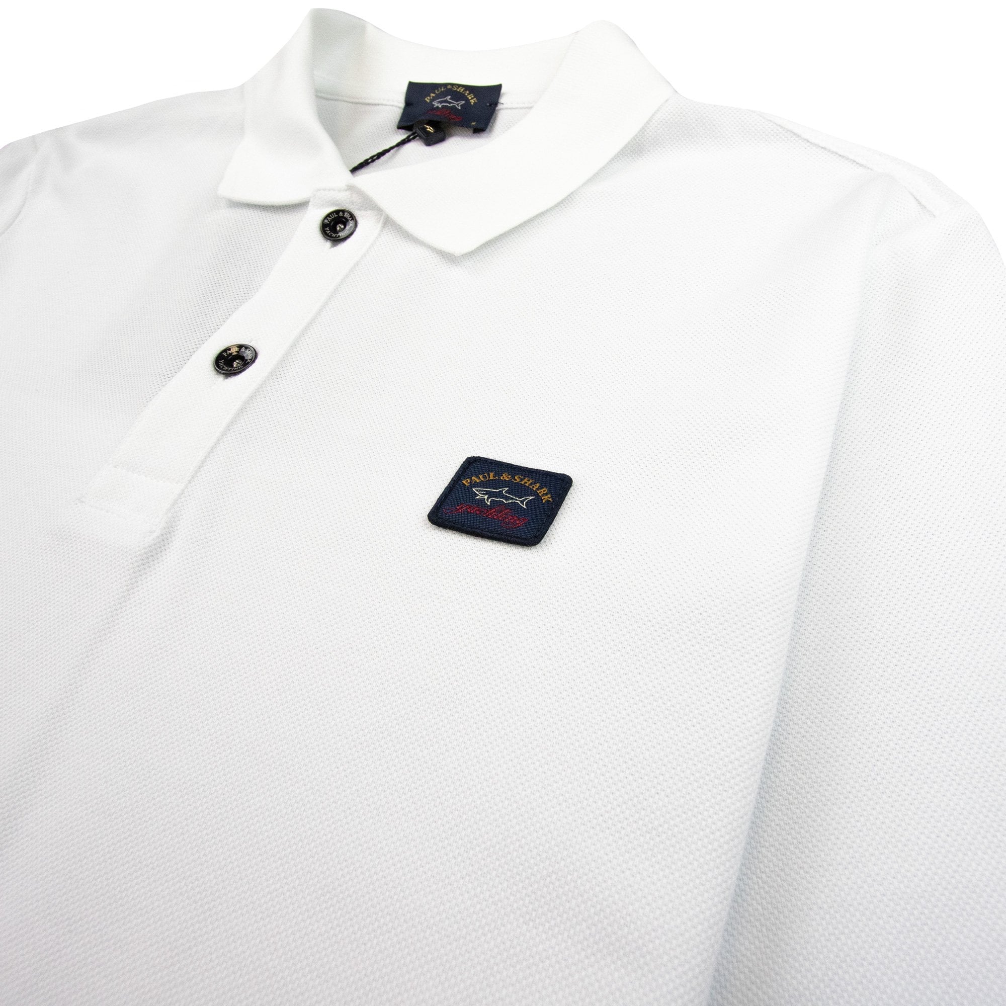 Paul And Shark Short Sleeve Badge Logo Polo Shirt White