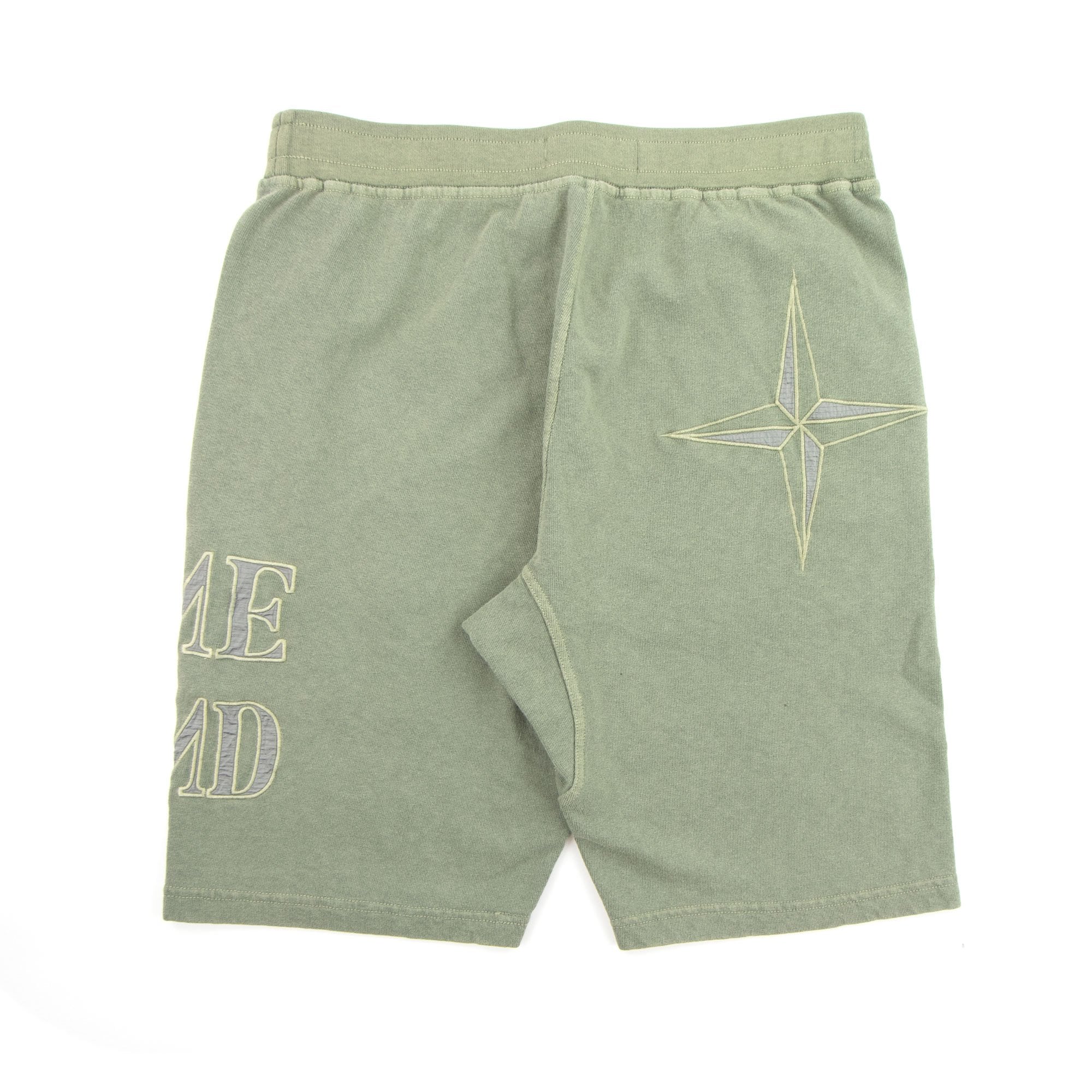 Stone Island Large Logo Garment Dyed Shorts Green V0155