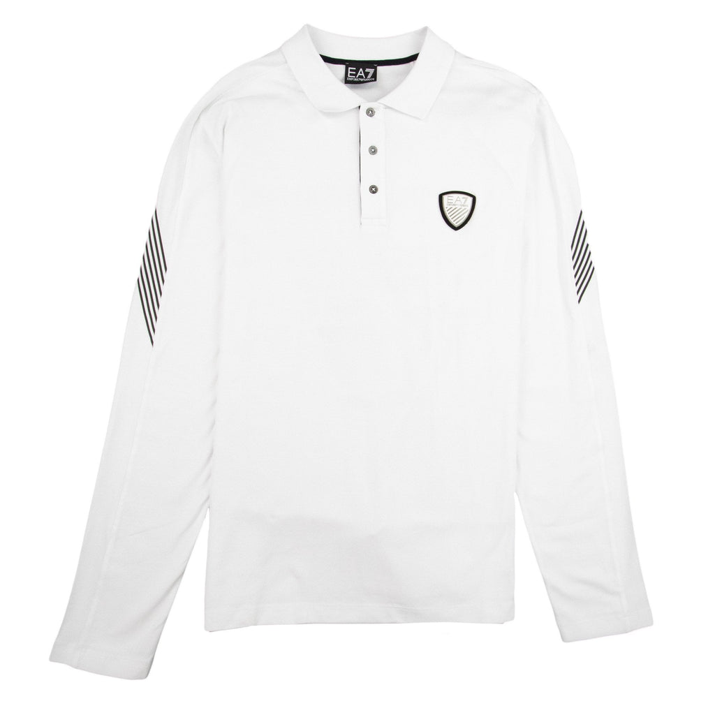 EA7 Train Soccer Long Sleeve Polo White