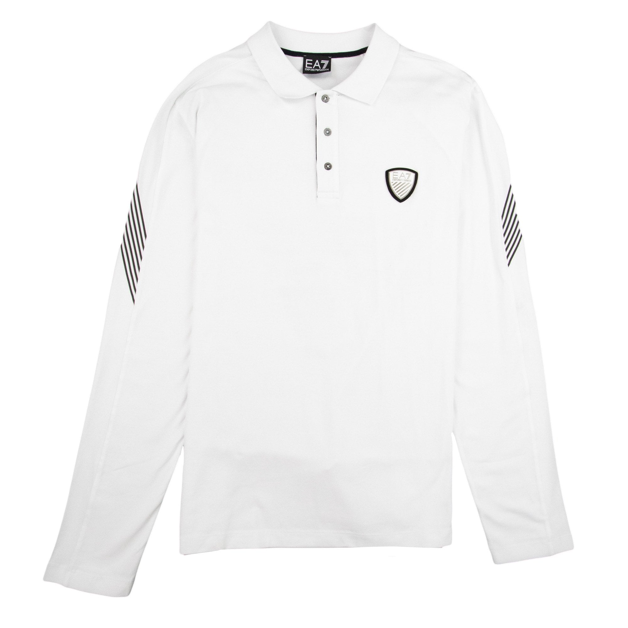 EA7 Train Soccer Long Sleeve Polo White
