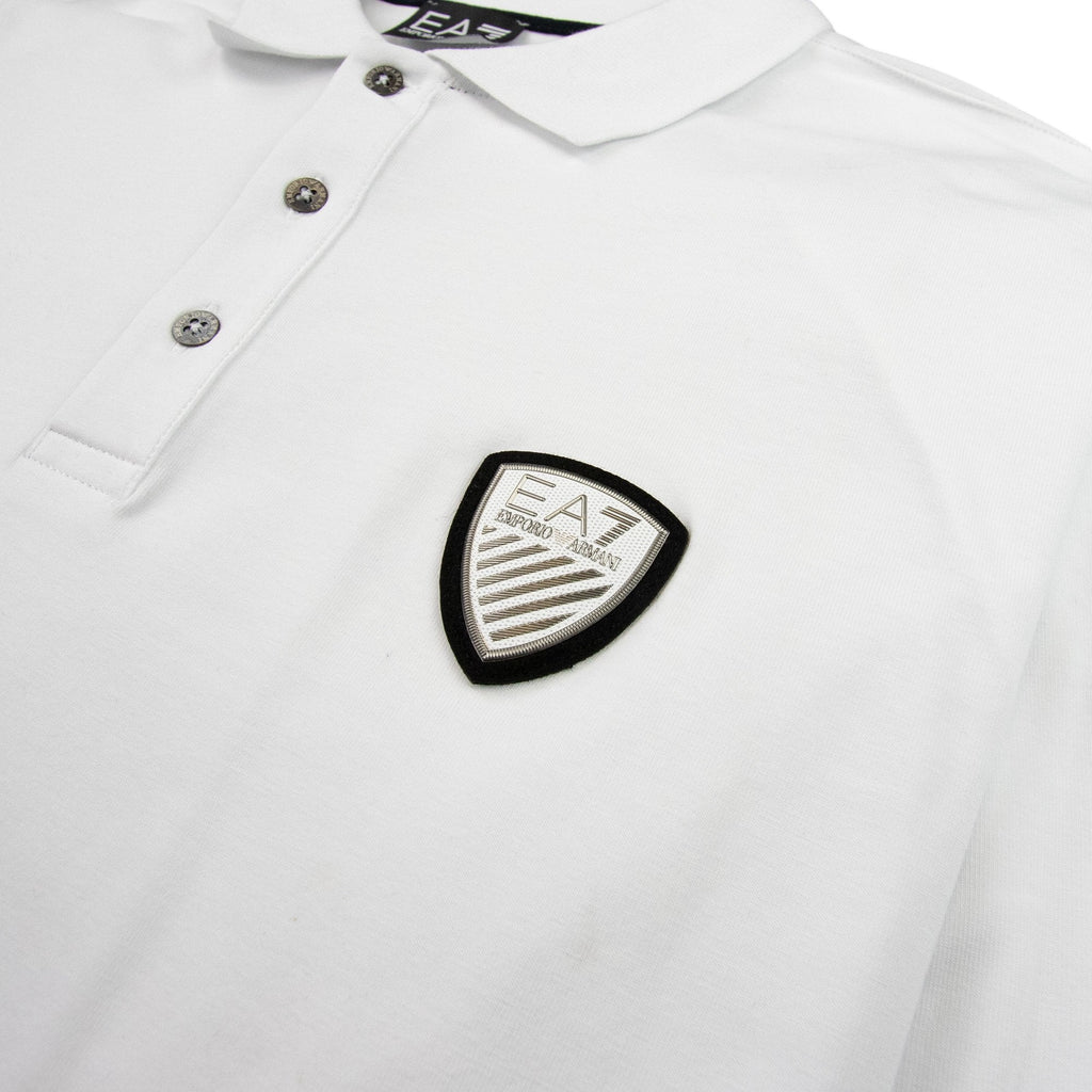 EA7 Train Soccer Long Sleeve Polo White