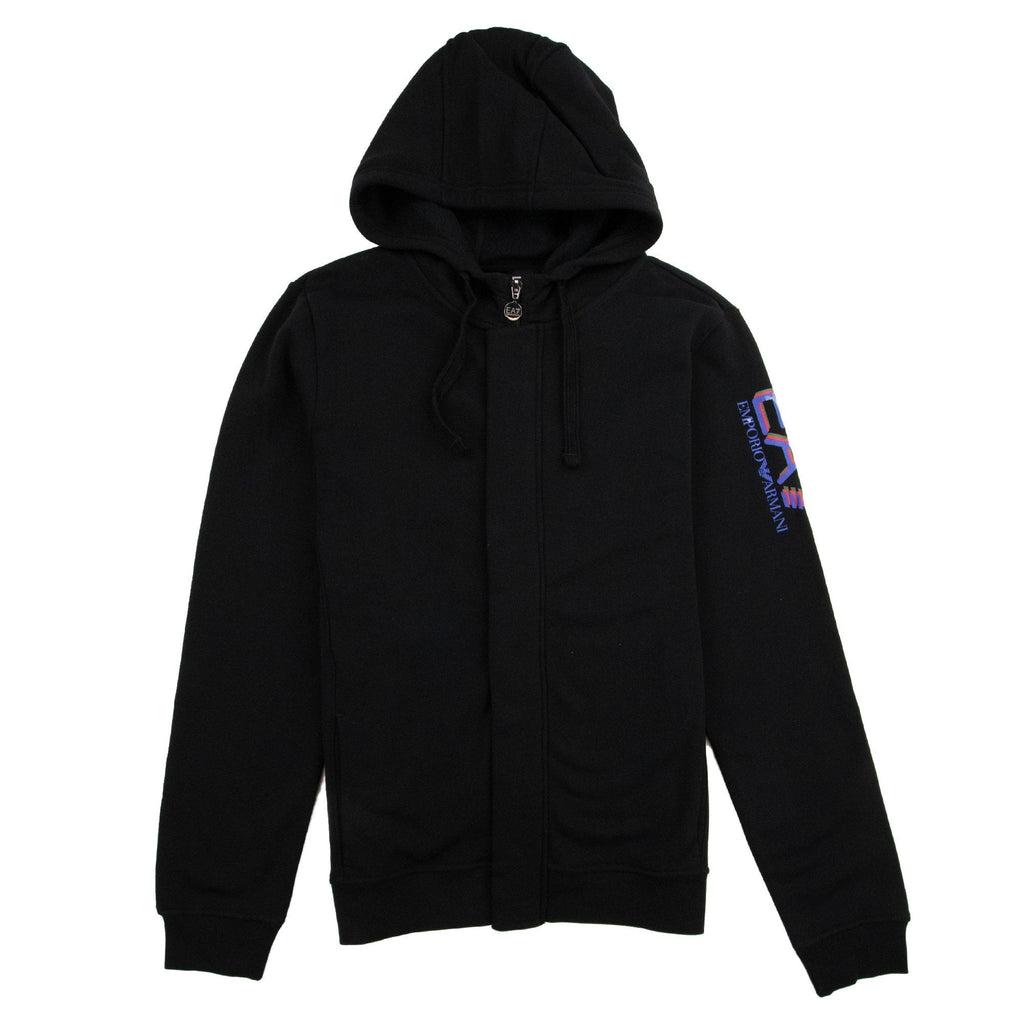 EA7 Triple Logo Press Stud Full Tracksuit Black