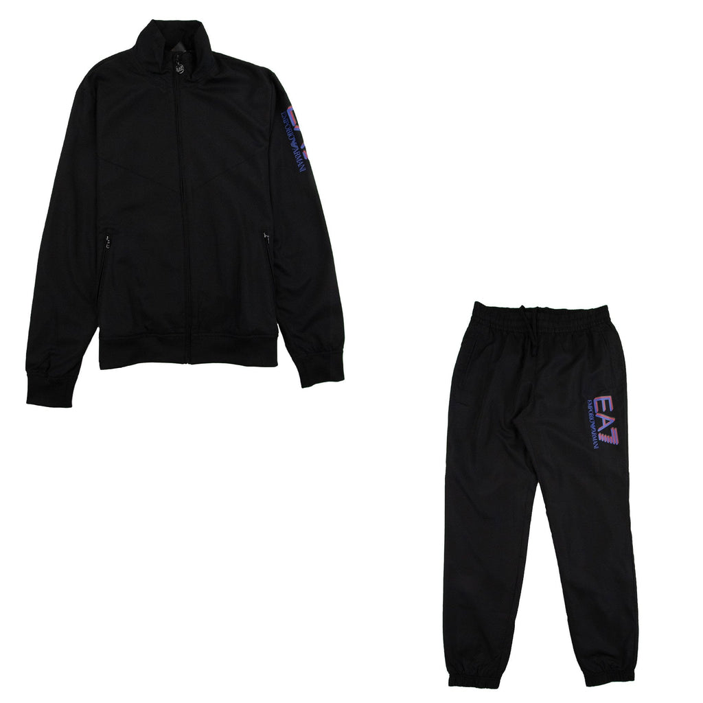 EA7 Triple Logo Woven Tracksuit Black