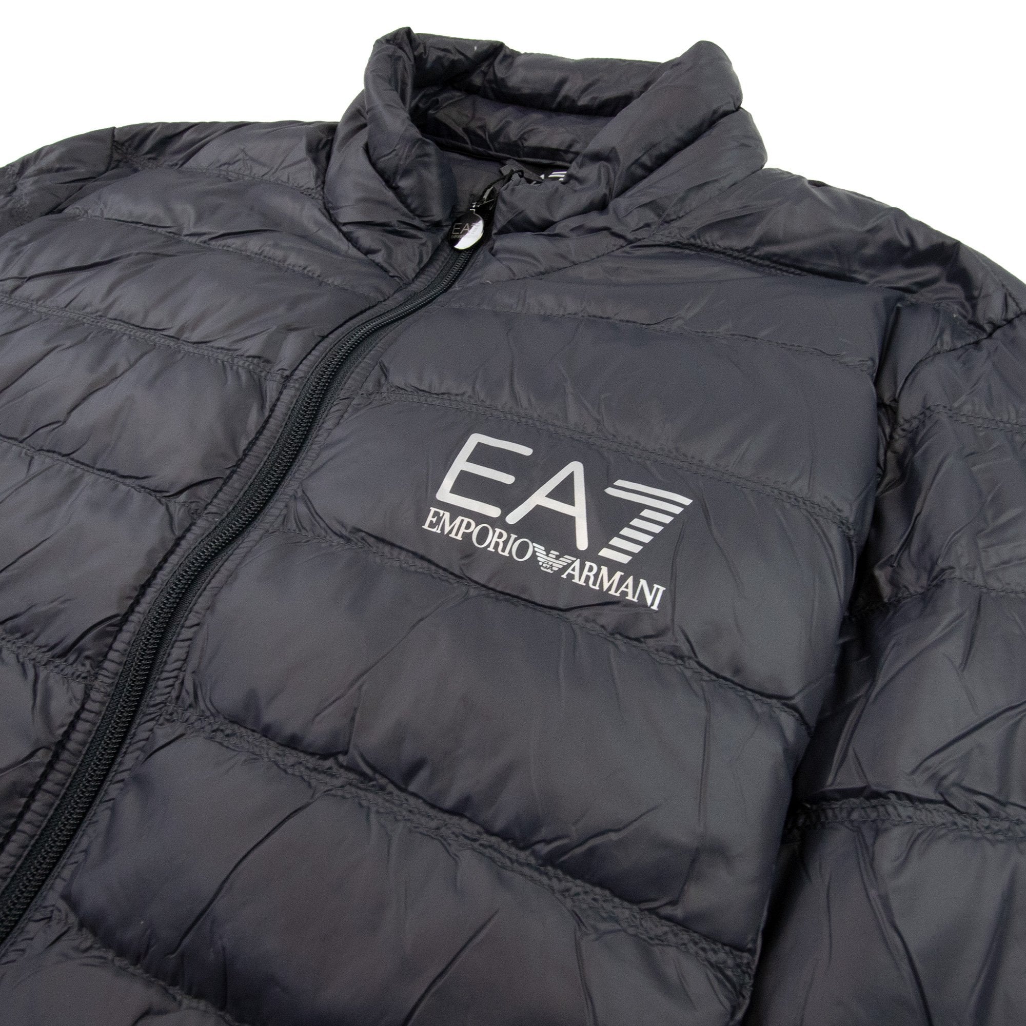 EA7 Funnel Neck Down Jacket Anthracite Grey