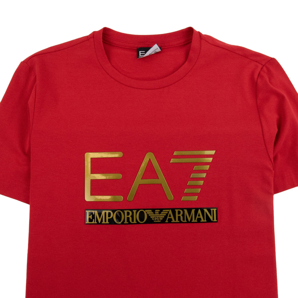 EA7 3D Gold Logo T-shirt Red