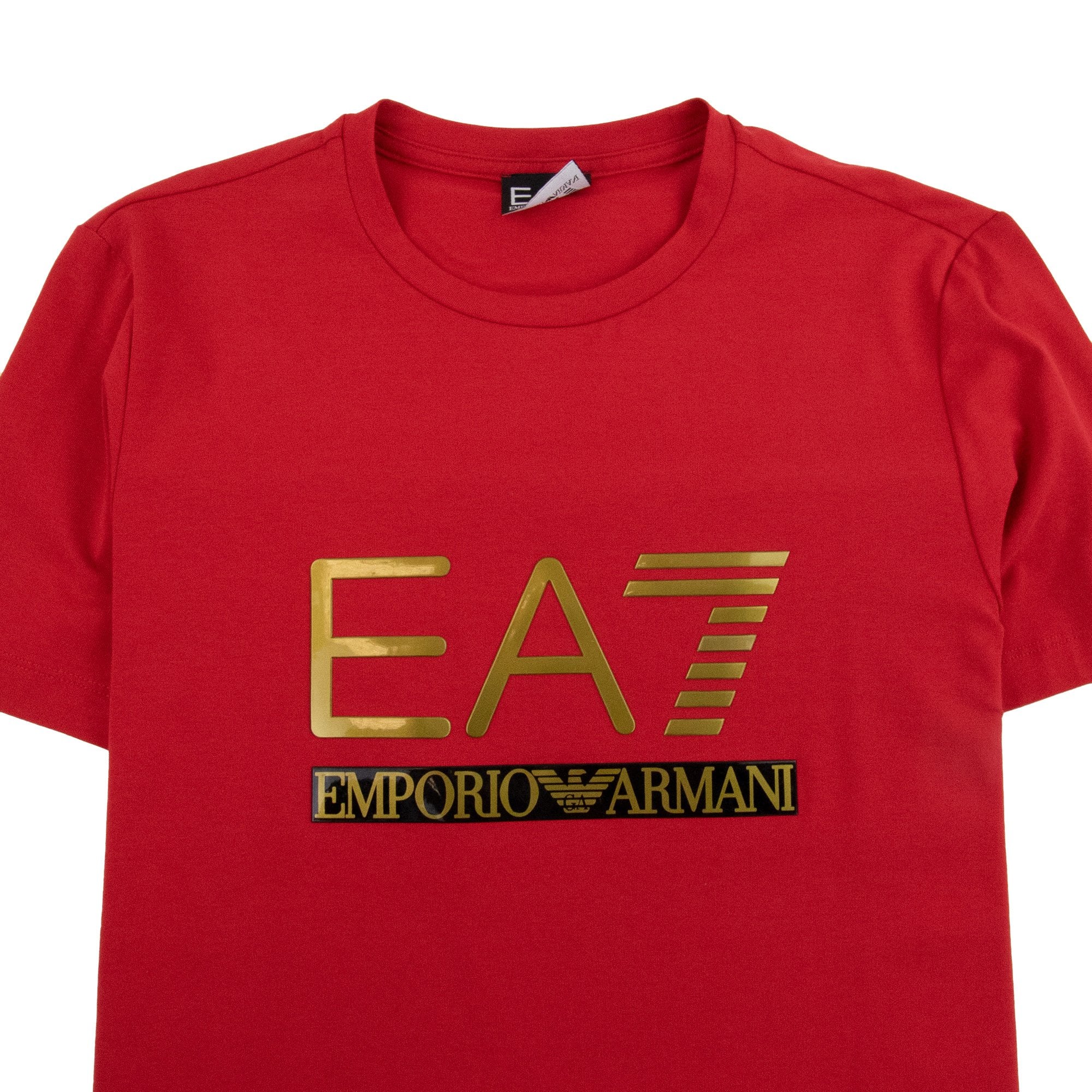 EA7 3D Gold Logo T-shirt Red