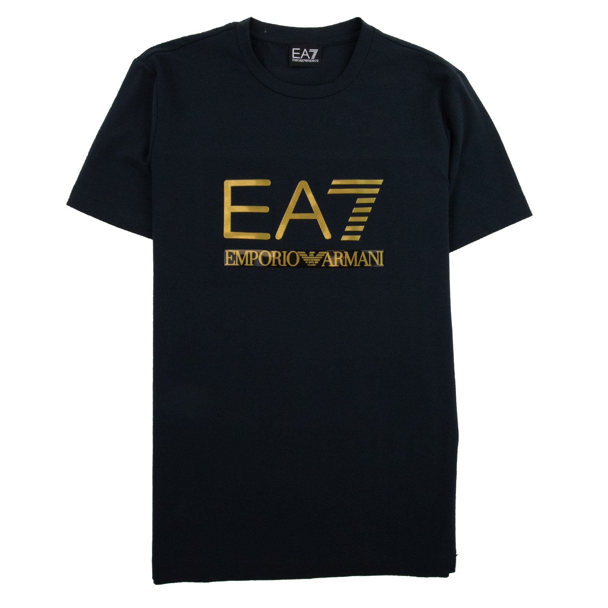 EA7 3D Gold Logo T-shirt Navy Blue