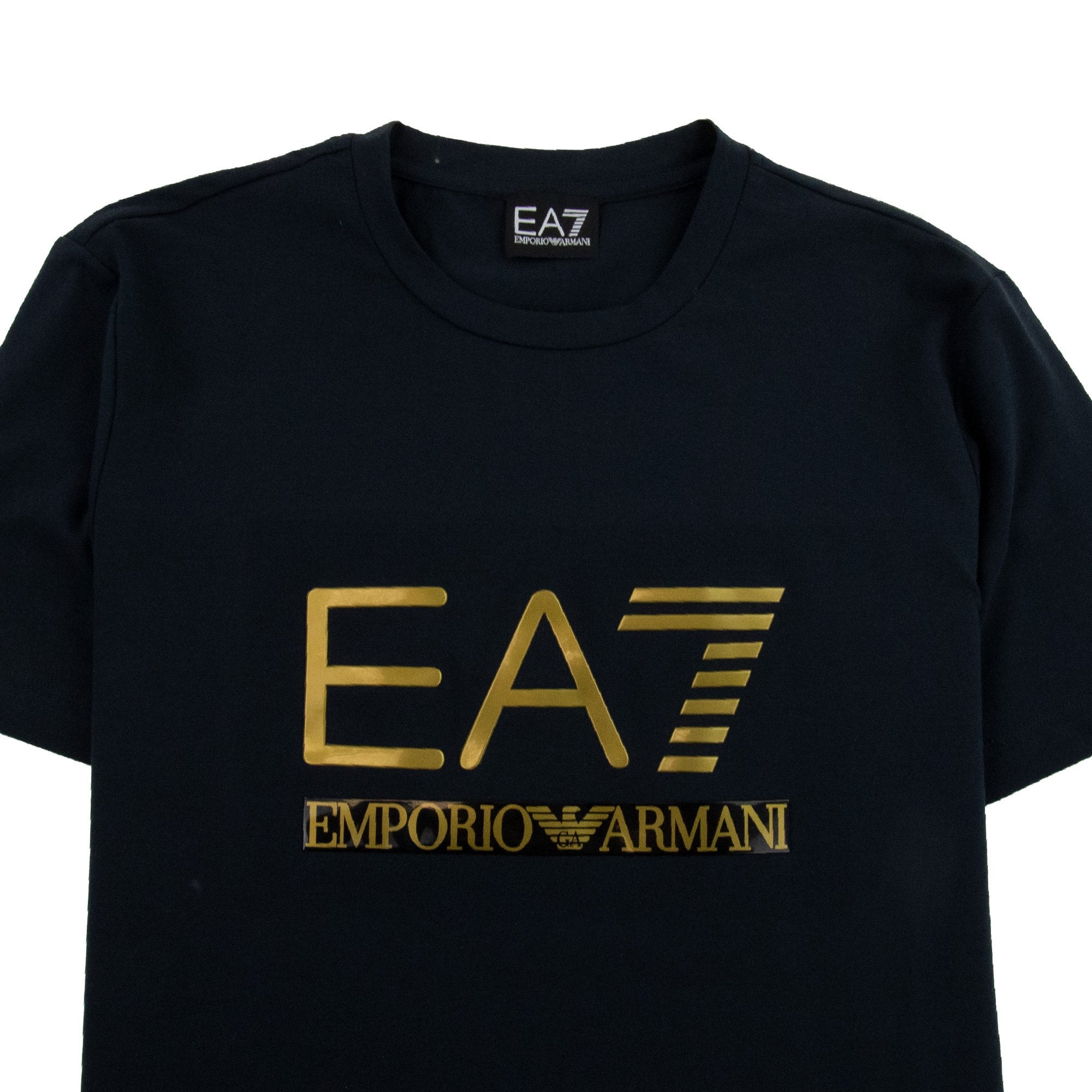 EA7 3D Gold Logo T-shirt Navy Blue