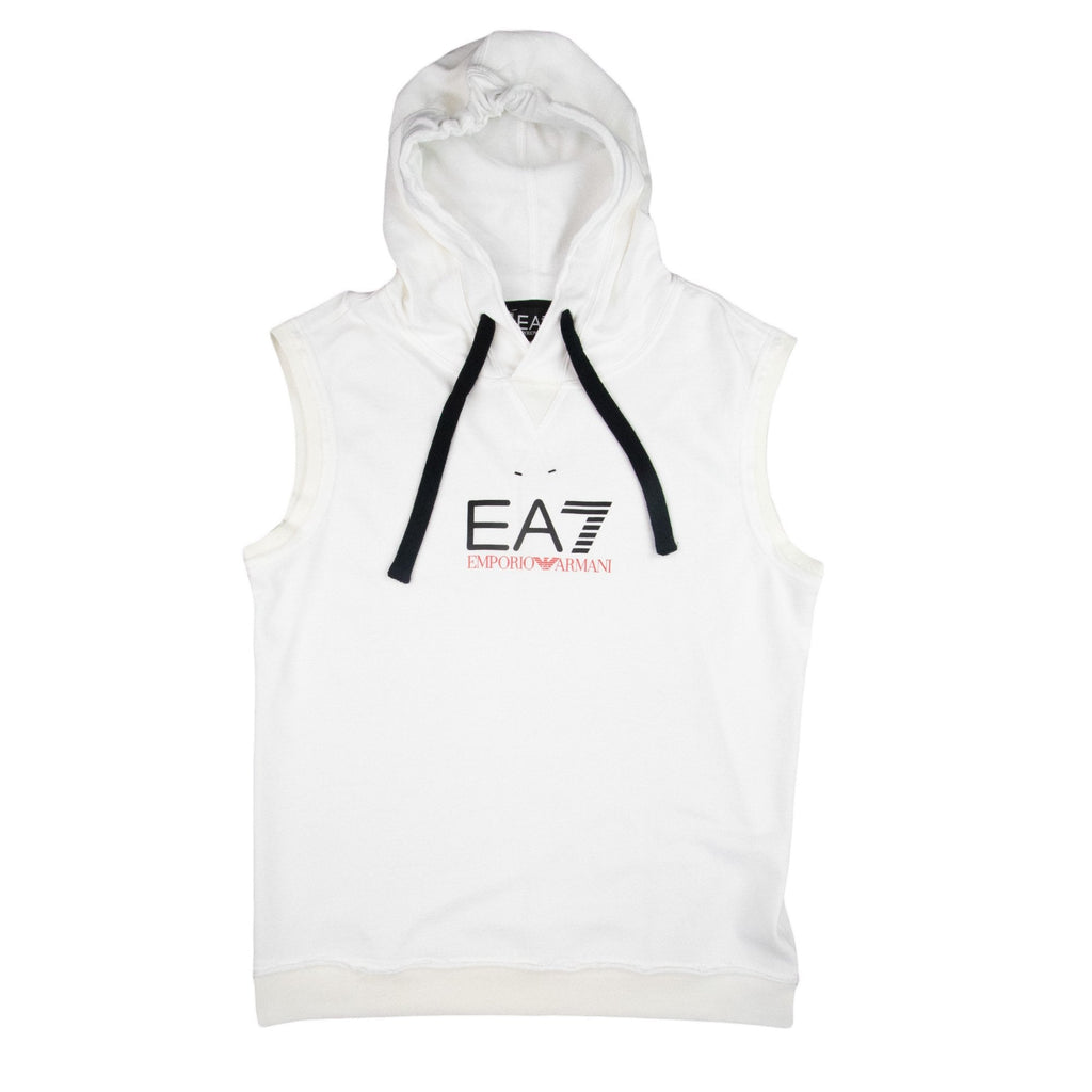 EA7 MMA Sleeveless Hoodie White