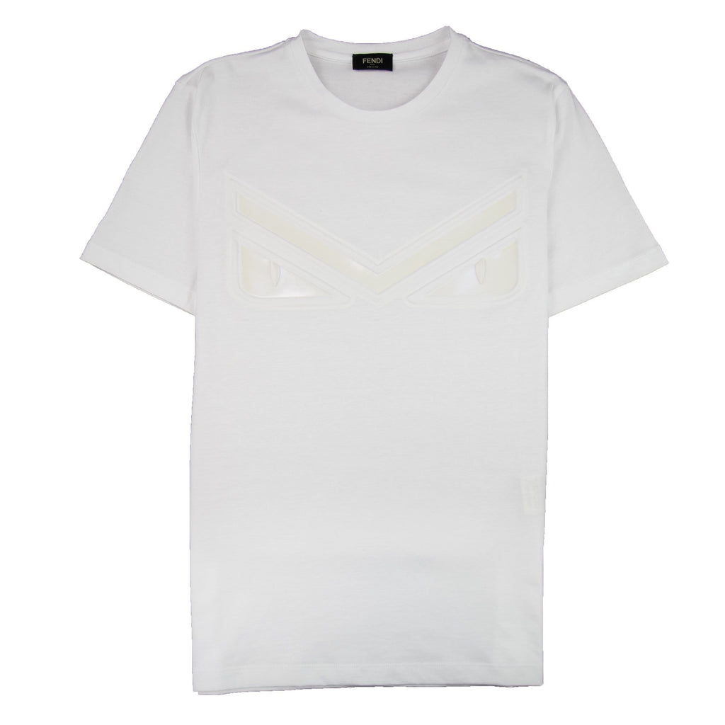 Fendi Bag Bugs Eyes Embossed Stud T-shirt White