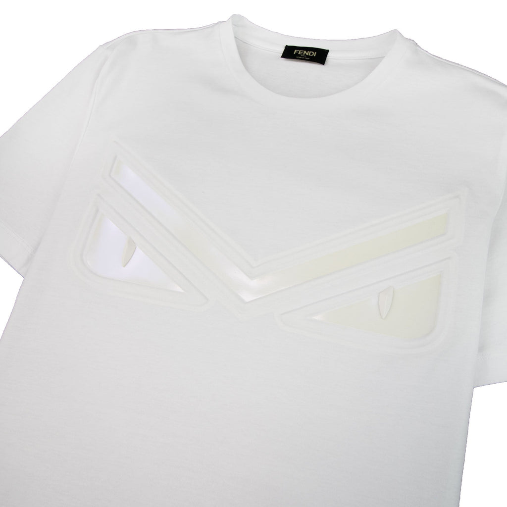 Fendi Bag Bugs Eyes Embossed Stud T-shirt White