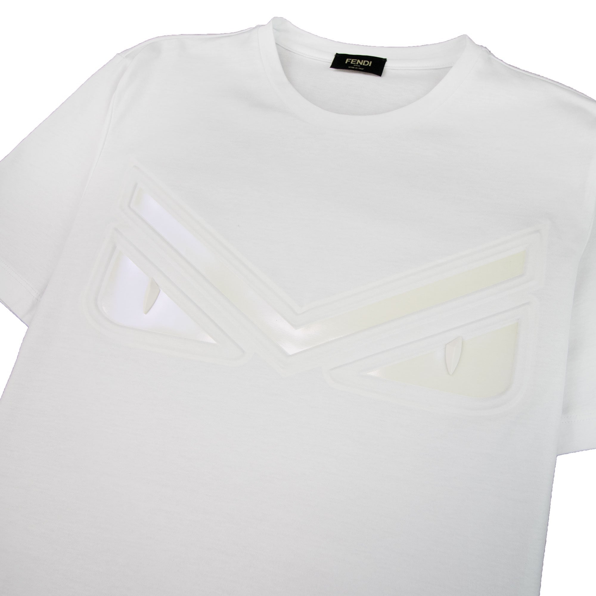 Fendi Bag Bugs Eyes Embossed Stud T-shirt White