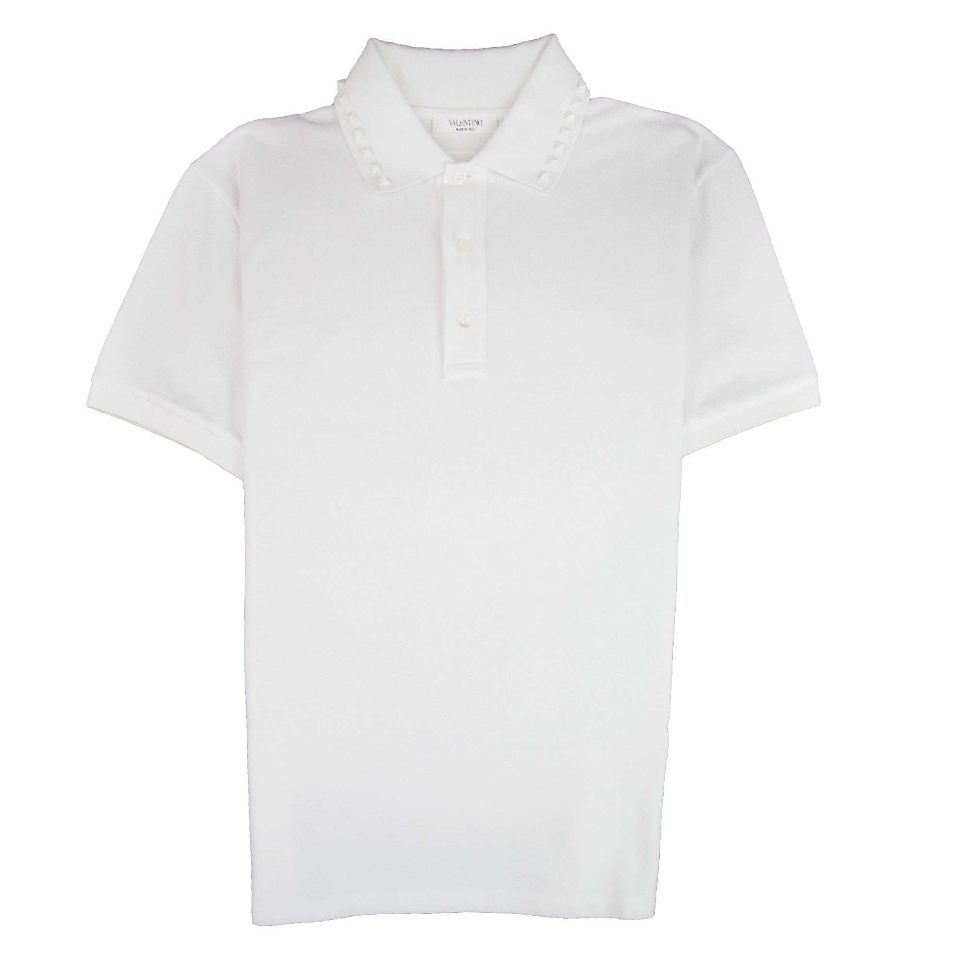 Valentino Rockstud Polo Shirt White