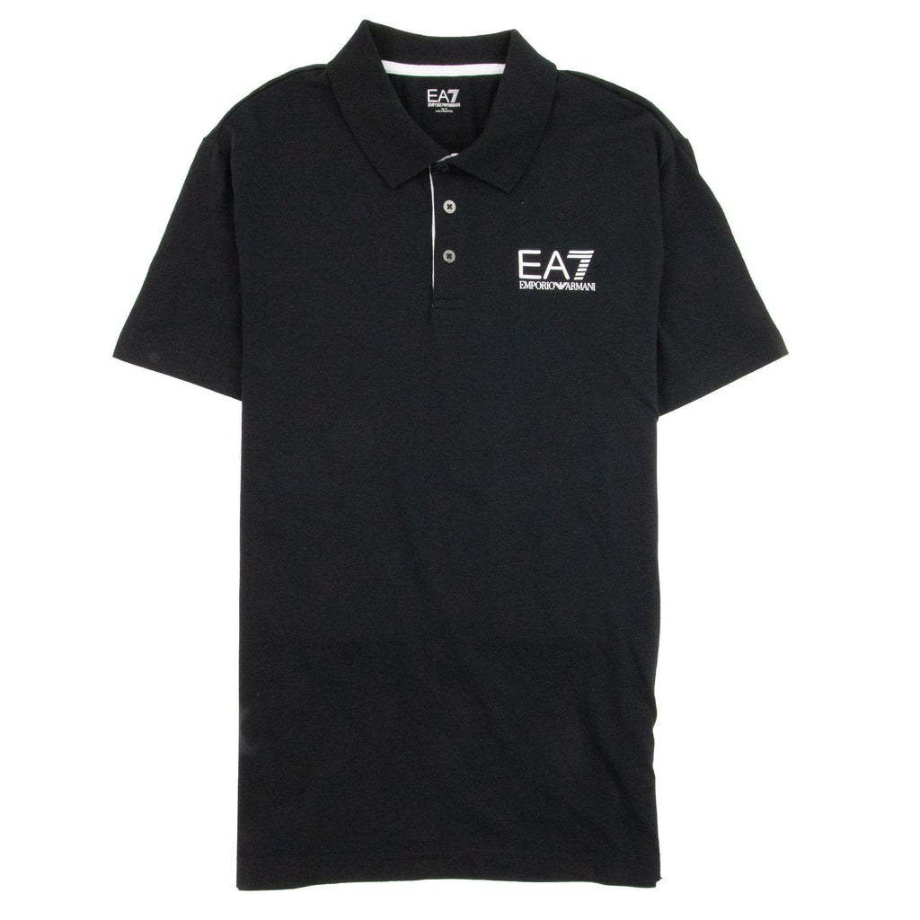 EA7 Train Core Back & Stripe Polo Shirt Black