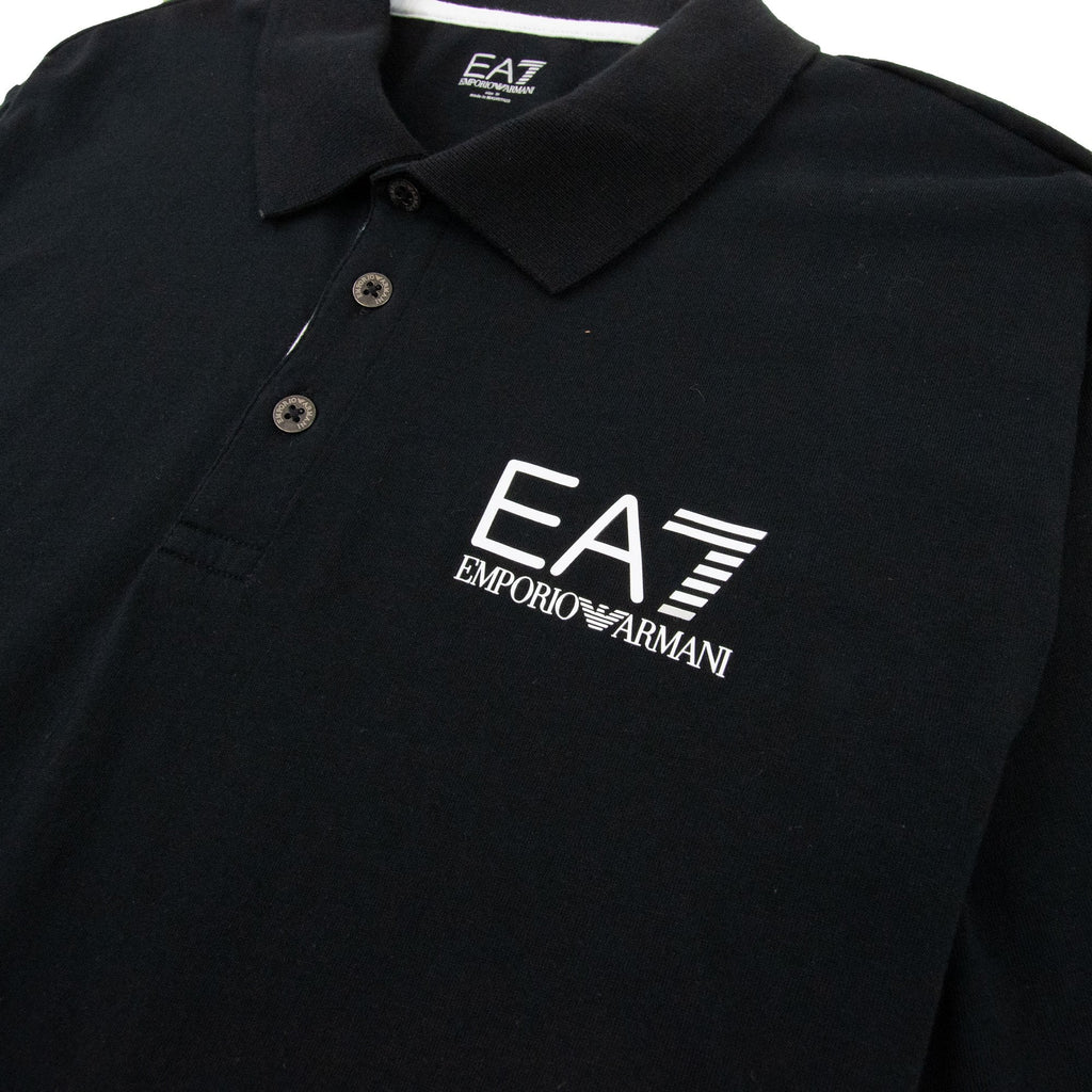 EA7 Train Core Back & Stripe Polo Shirt Black
