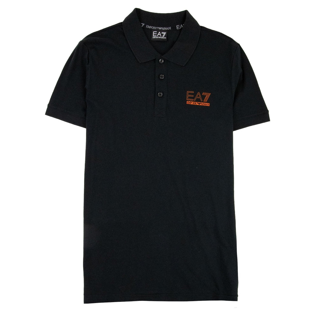 EA7 Train Evolution Short Sleeve Polo Shirt Black