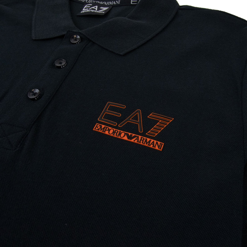 EA7 Train Evolution Short Sleeve Polo Shirt Black