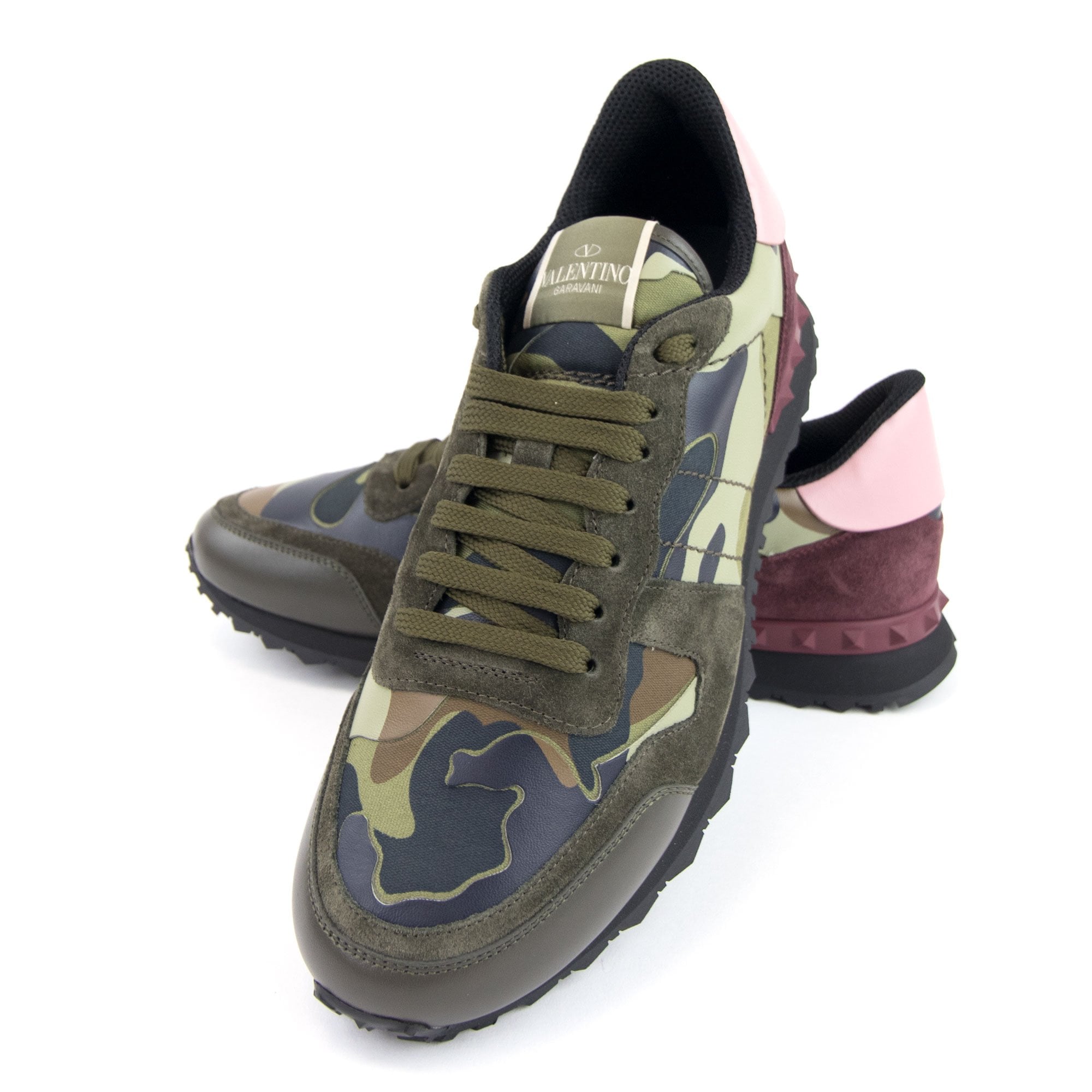 Valentino Camo Rockrunner Sneaker Khaki