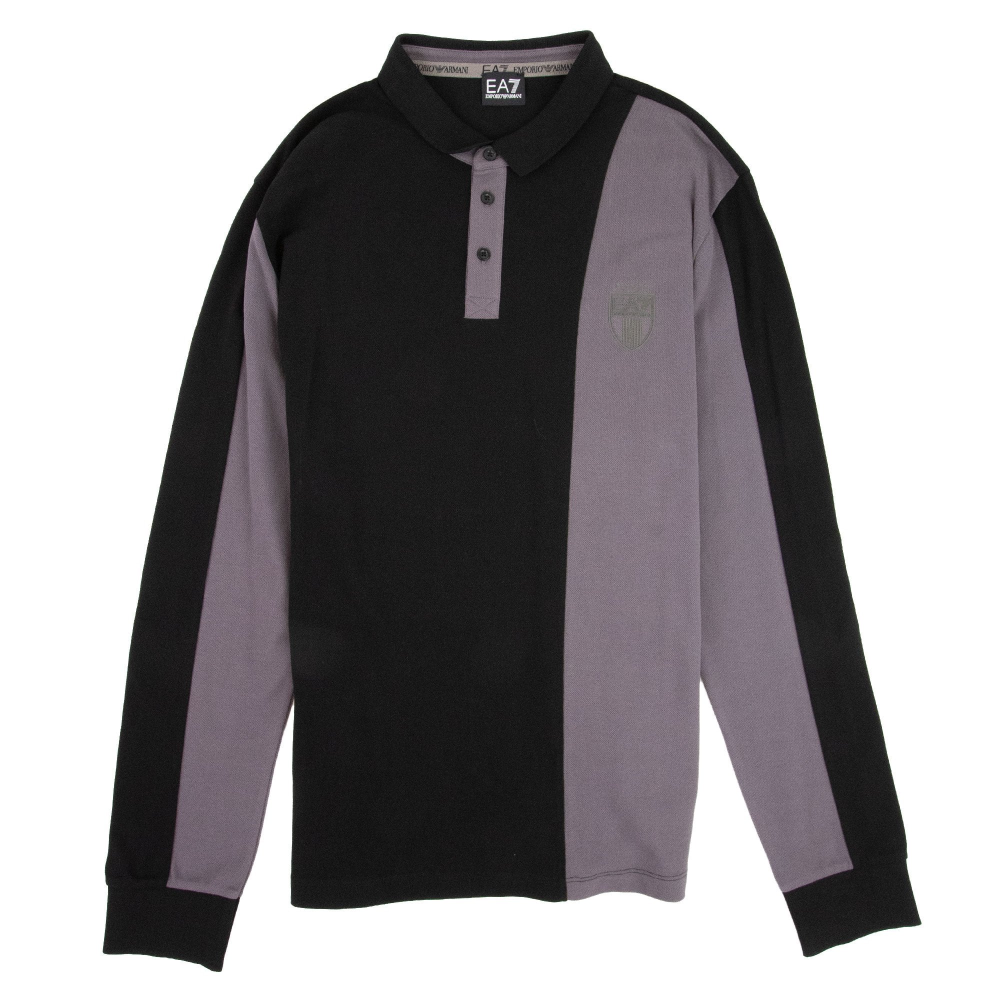 EA7 Train Soccer Long Sleeve Polo Black