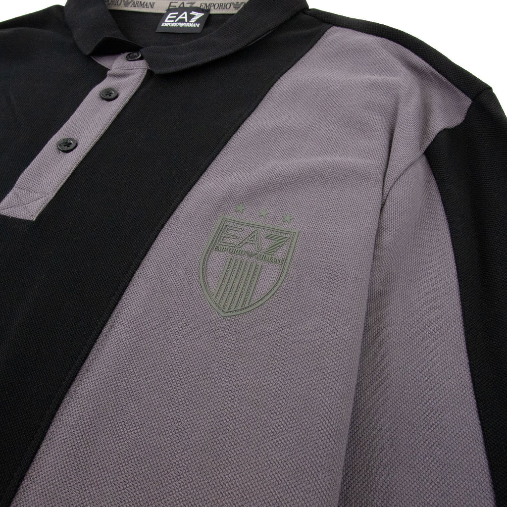EA7 Train Soccer Long Sleeve Polo Black