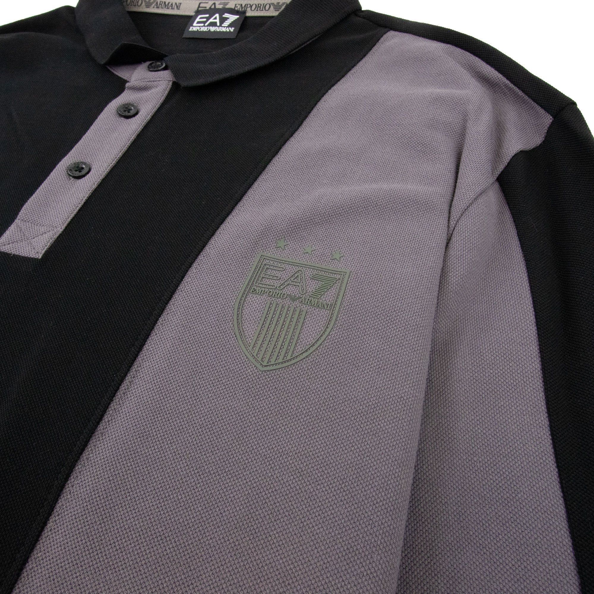 EA7 Train Soccer Long Sleeve Polo Black