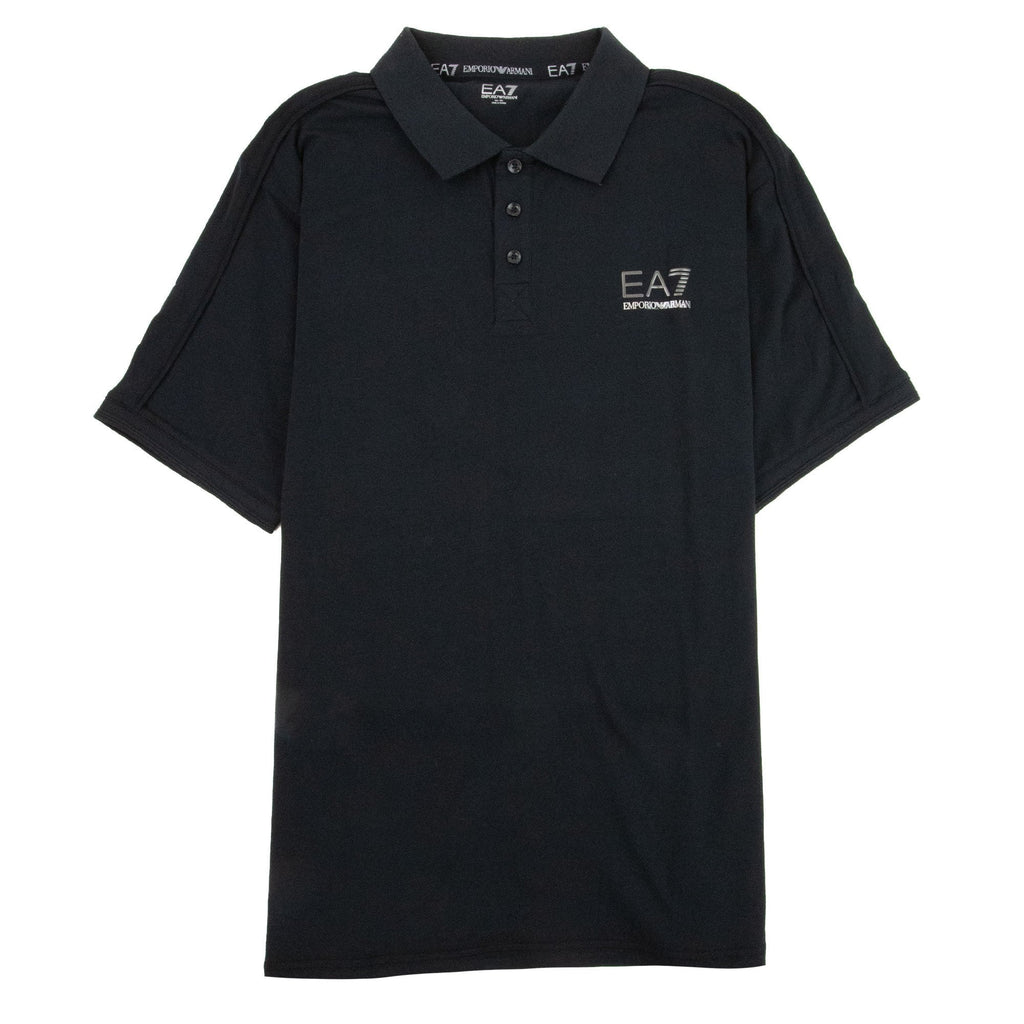 Ea7 Train Evolution Stretch Short Sleve Polo Shirt Black