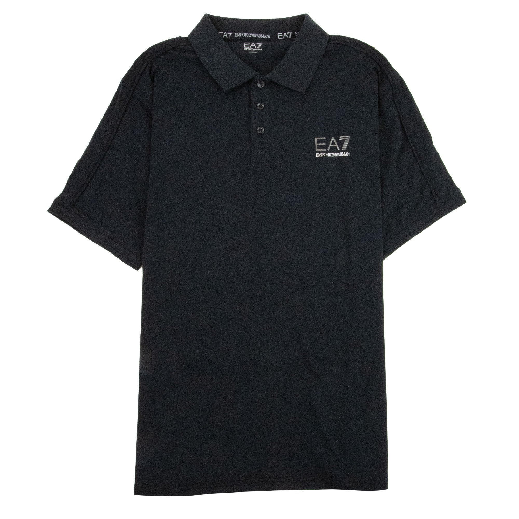 Ea7 Train Evolution Stretch Short Sleve Polo Shirt Black
