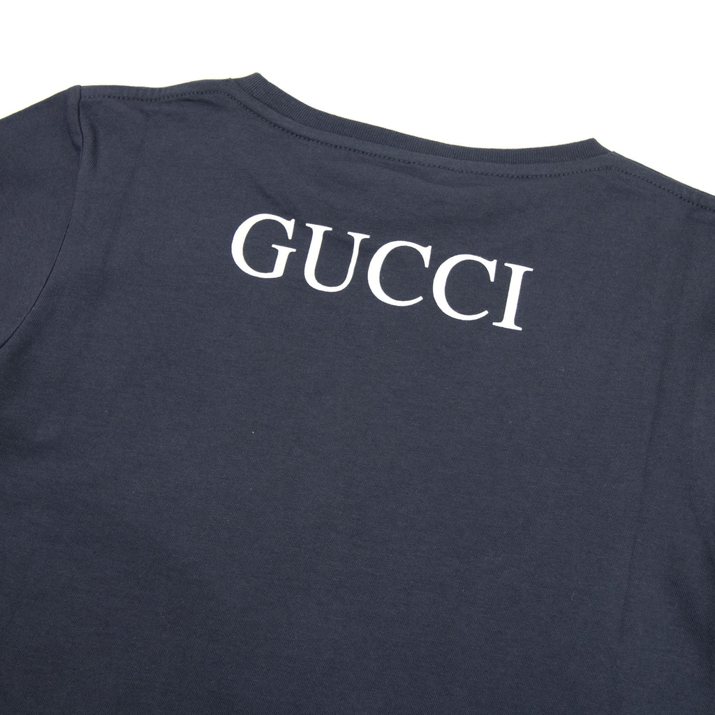 Gucci Junior Cheetah Logo Crew Neck T-shirt Black 1150
