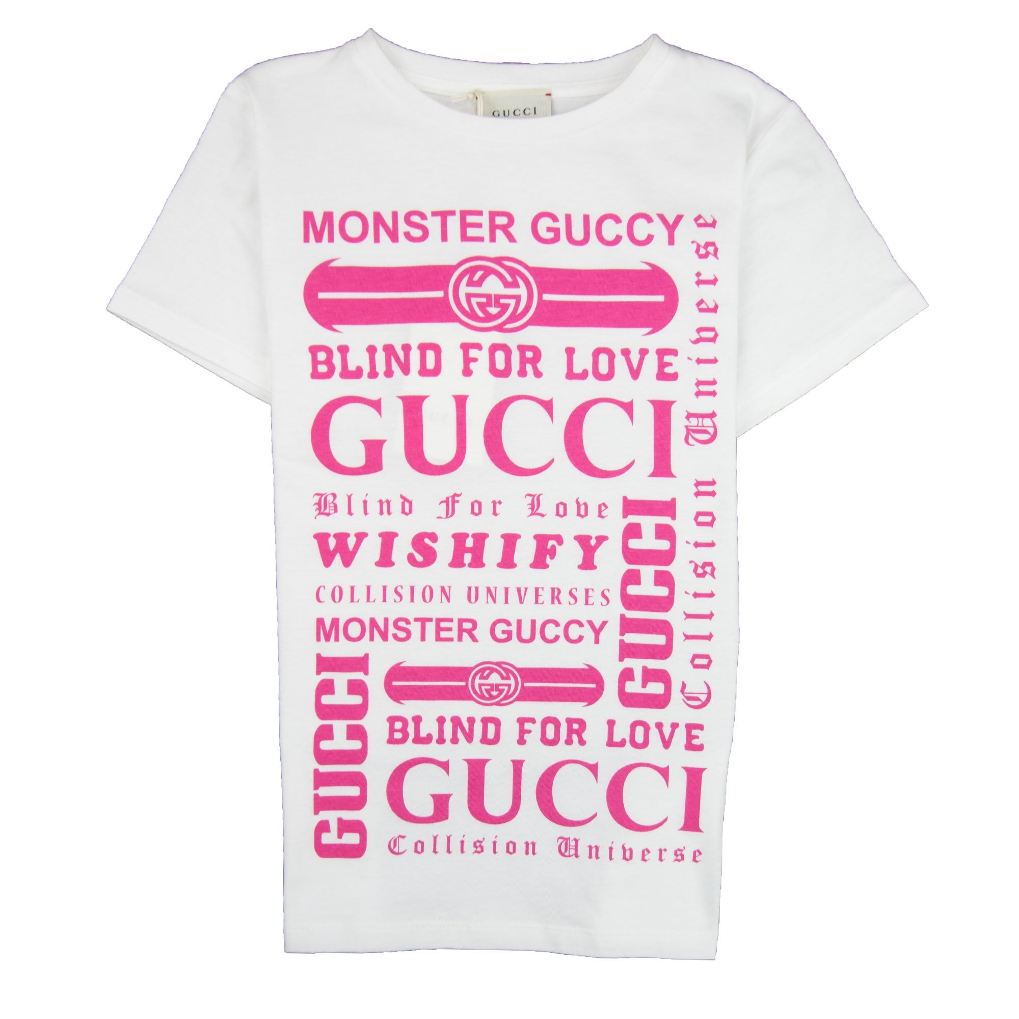 Gucci Junior Logomania Print T-shirt Cream/Pink 9473