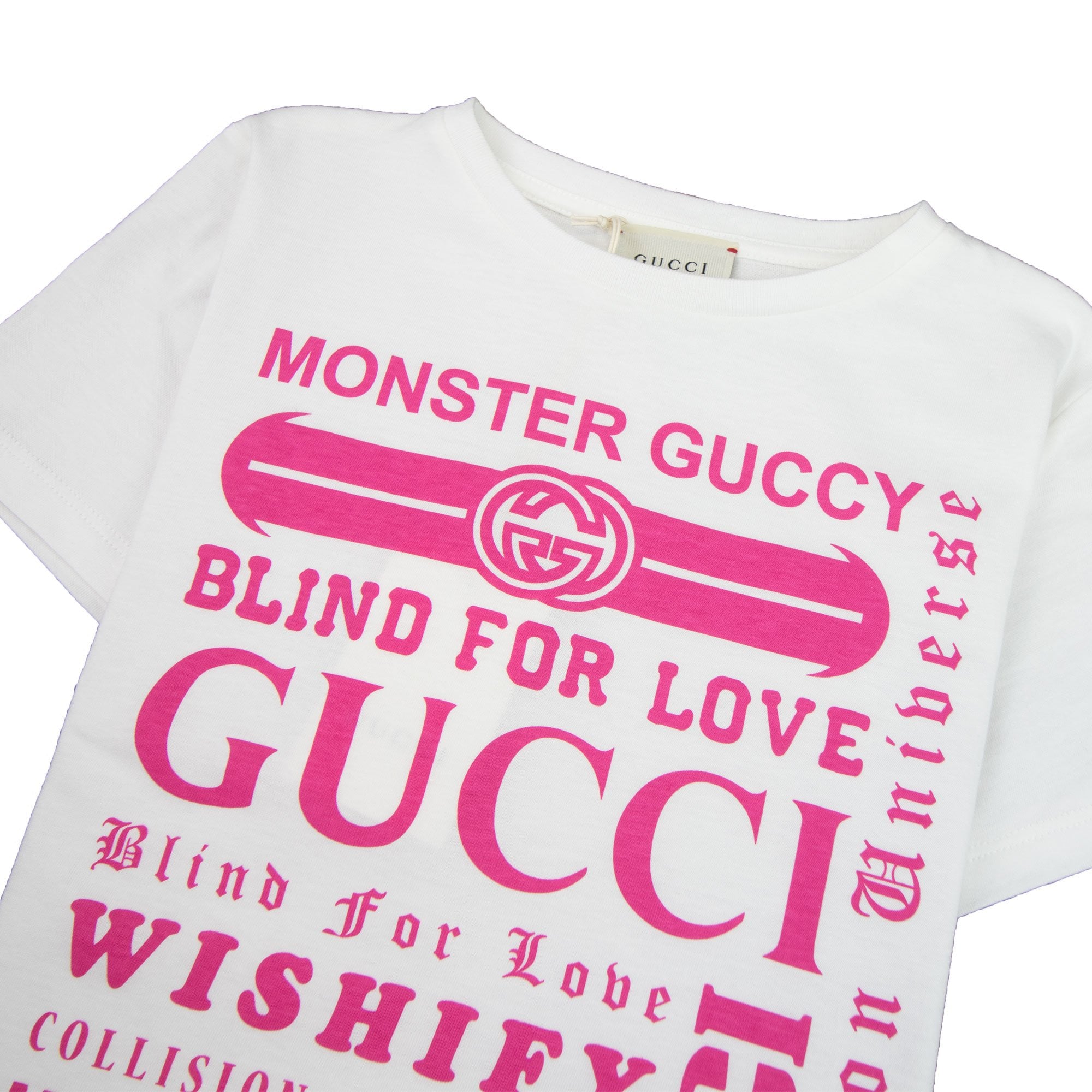 Gucci Junior Logomania Print T-shirt Cream/Pink 9473