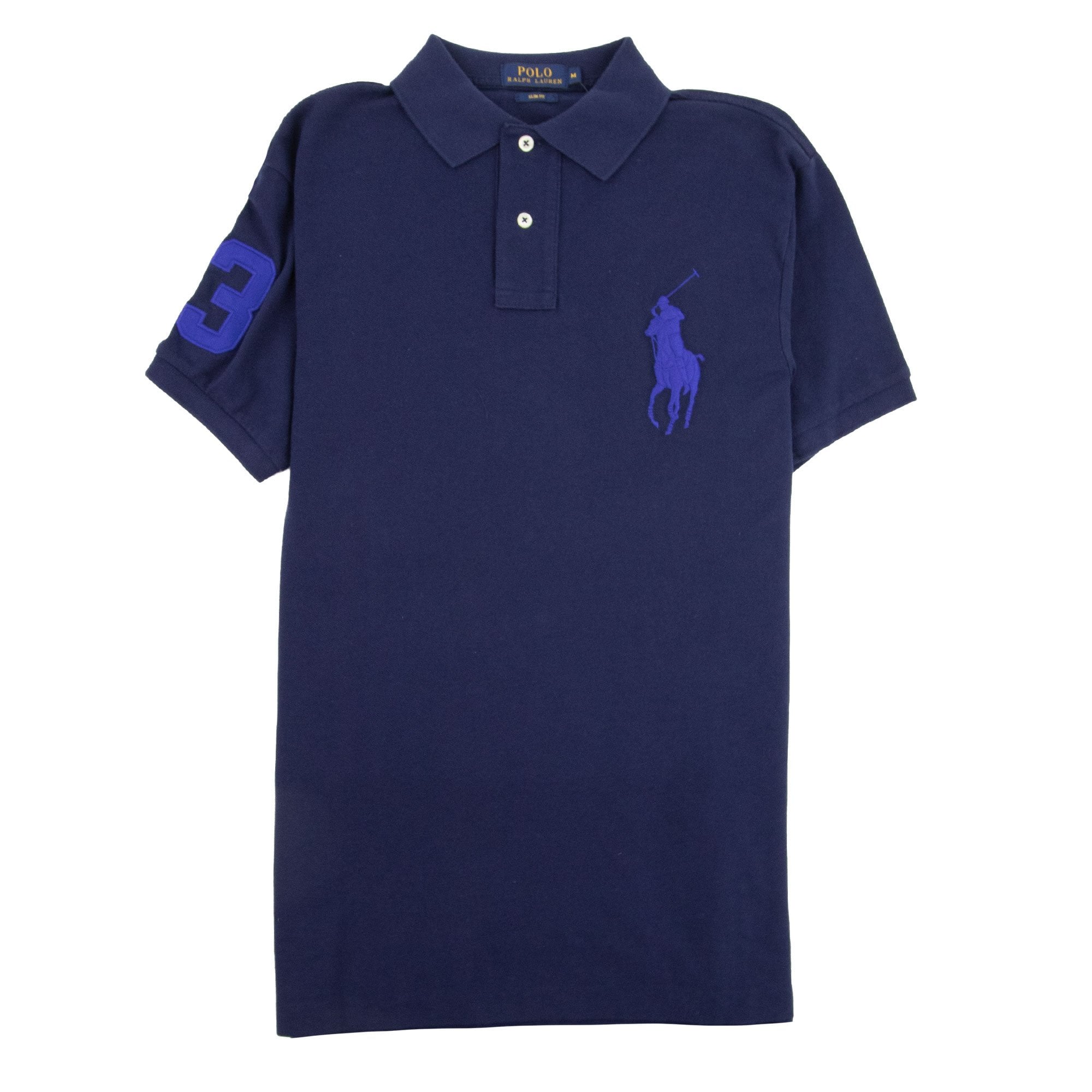 Polo Ralph Lauren Slim Fit Big Pony Short Sleeve Polo 3 On Sleeve Navy/royal