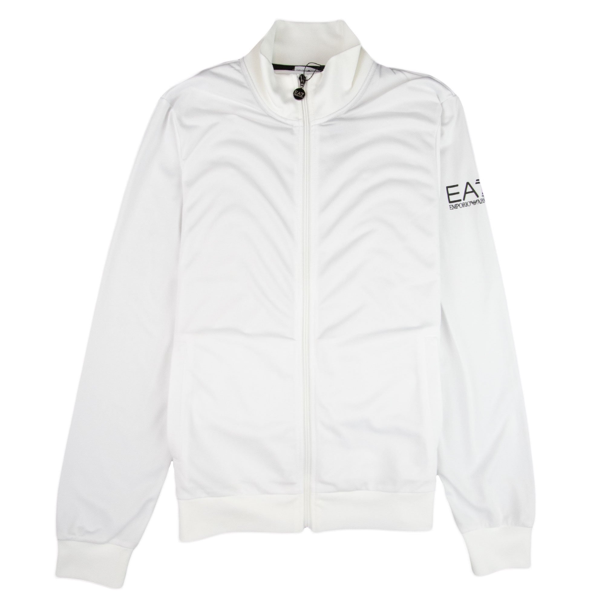 EA7 Train Logo Funnel Neck Polyester Track White/black