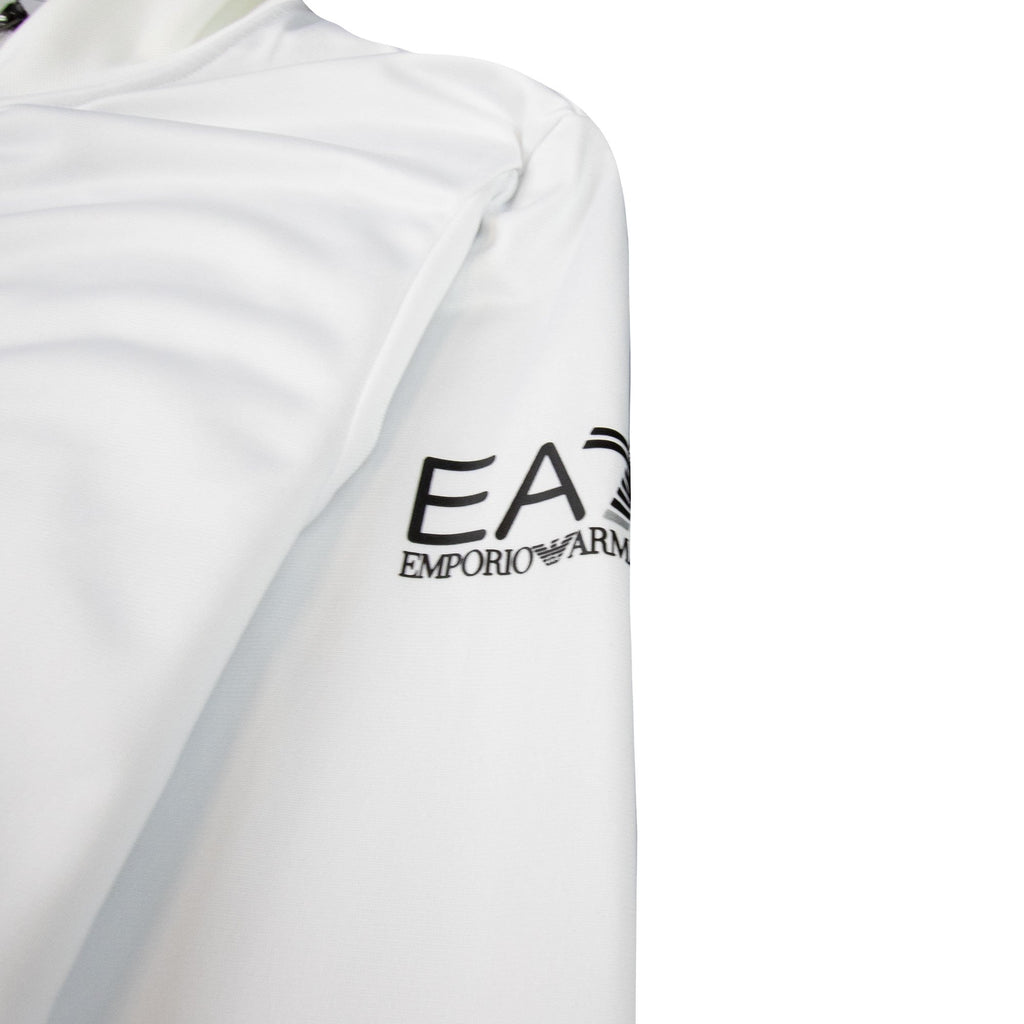 EA7 Train Logo Funnel Neck Polyester Track White/black