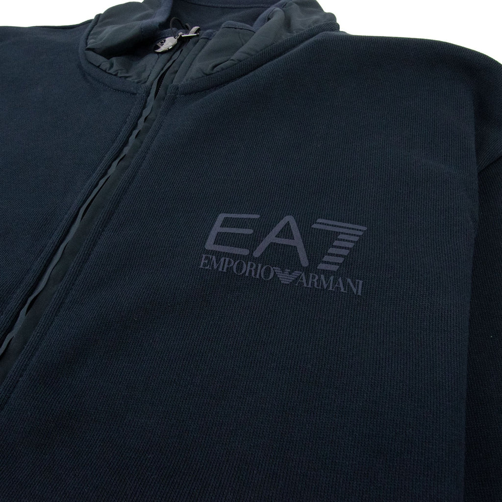 EA7 Big Pocket Funnel Neck Sweatshirt Blue Notte