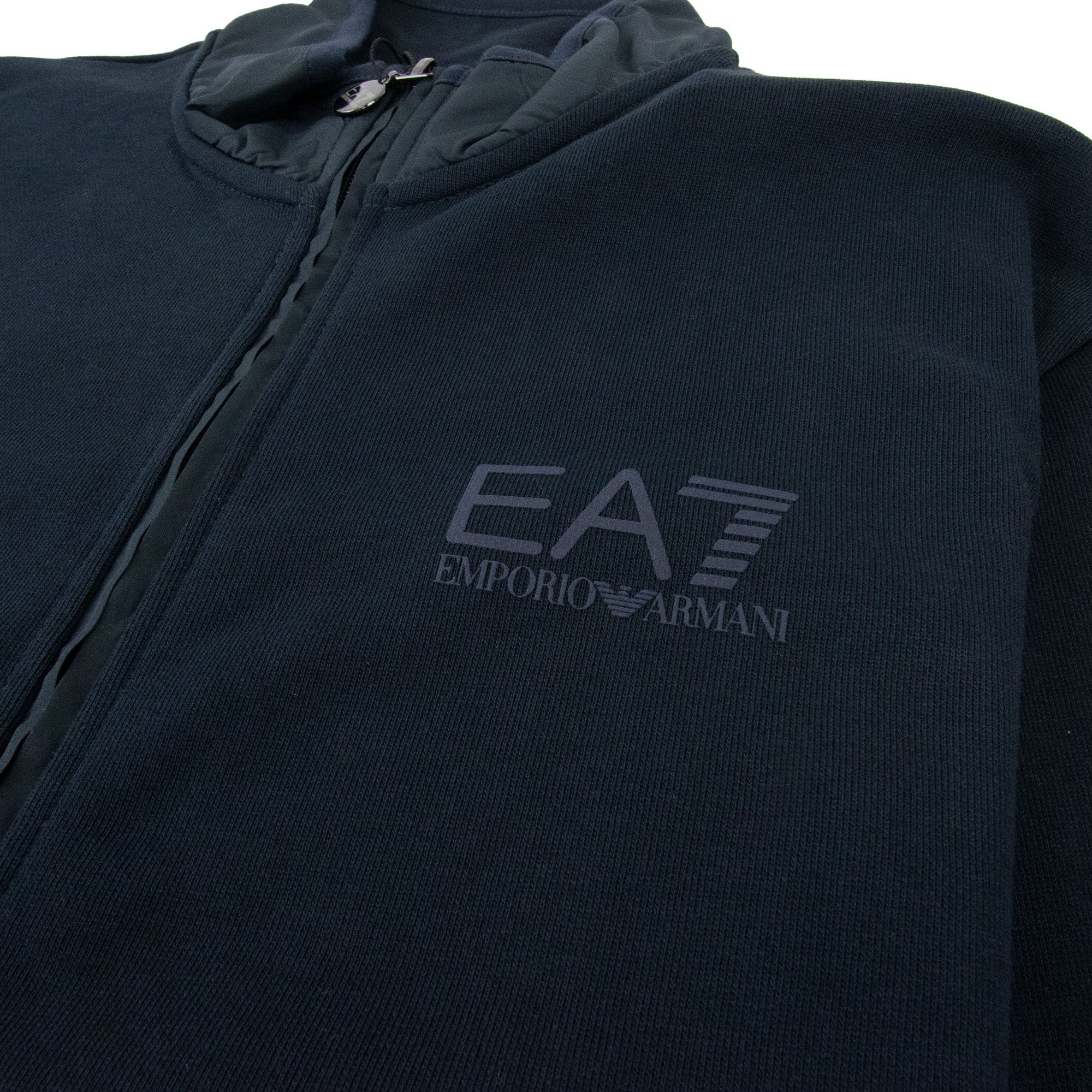 EA7 Big Pocket Funnel Neck Sweatshirt Blue Notte