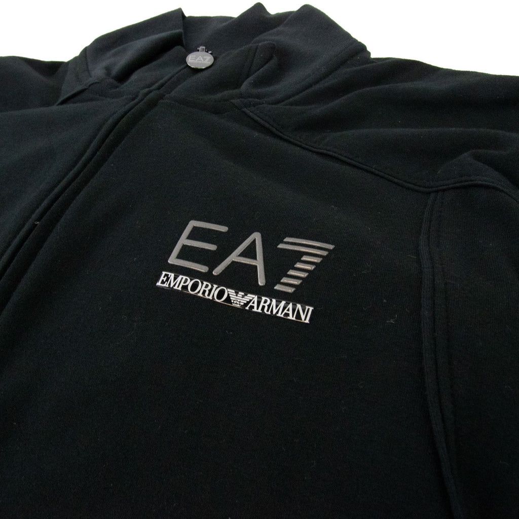 EA7 Train Evolution Small Logo Funnel Neck Sweatshirt Black