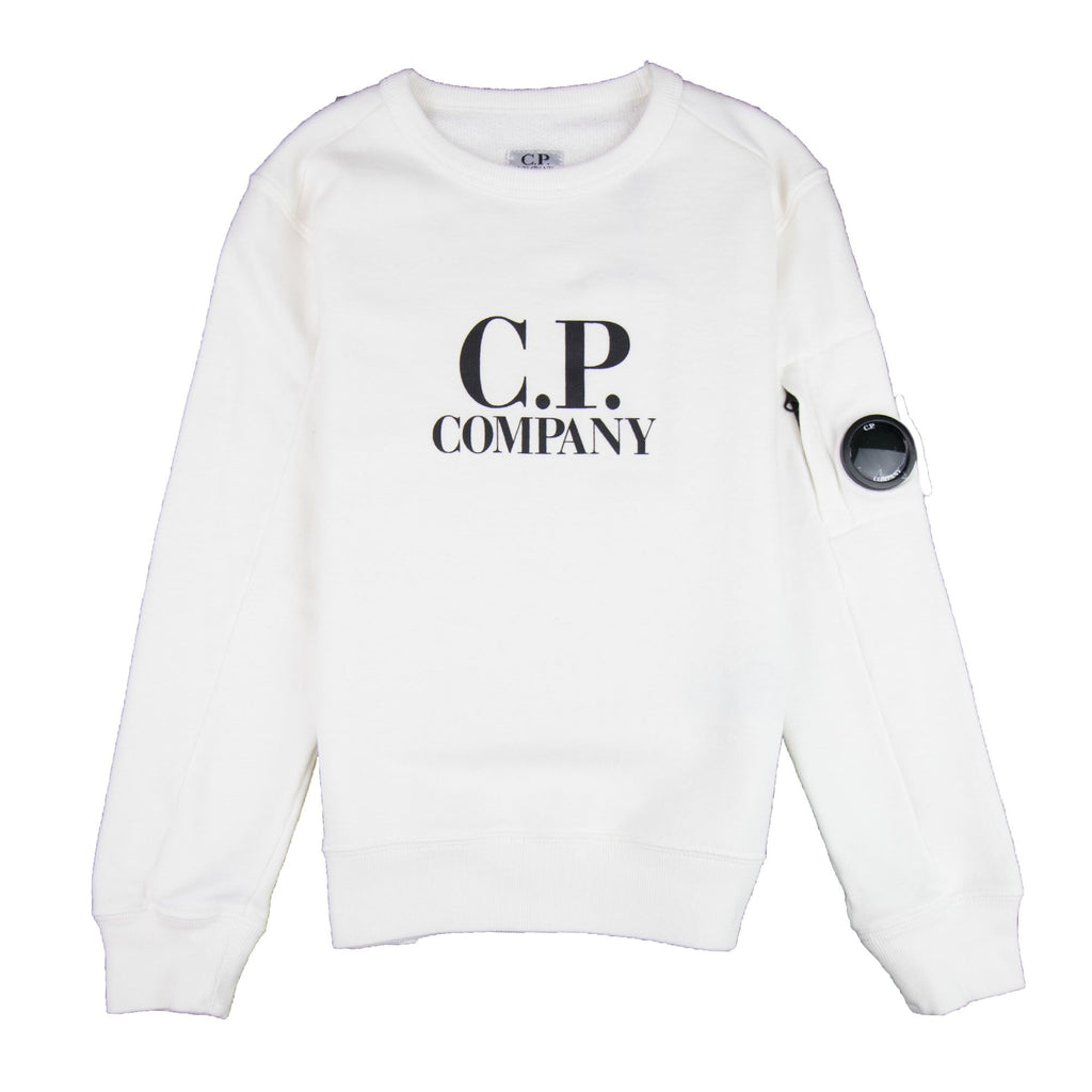 CP Company Undersixteen Basic Lens Crewneck Sweatshirt White 103