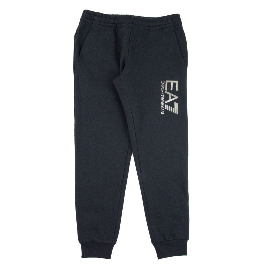 EA7 Large Silver Logo Hooded Tracksuit Night Blue