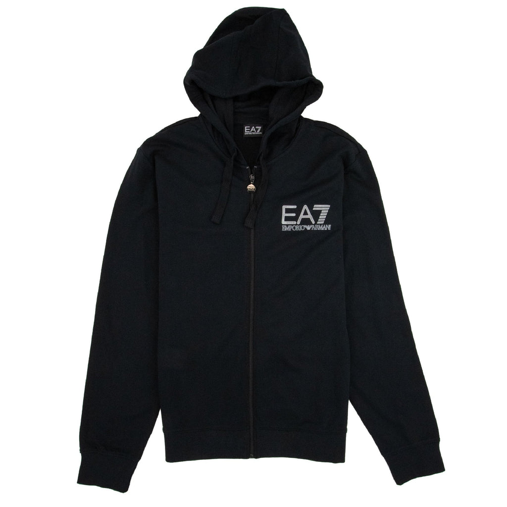 EA7 Hooded Zip Up Large Logo Tracksuit Black