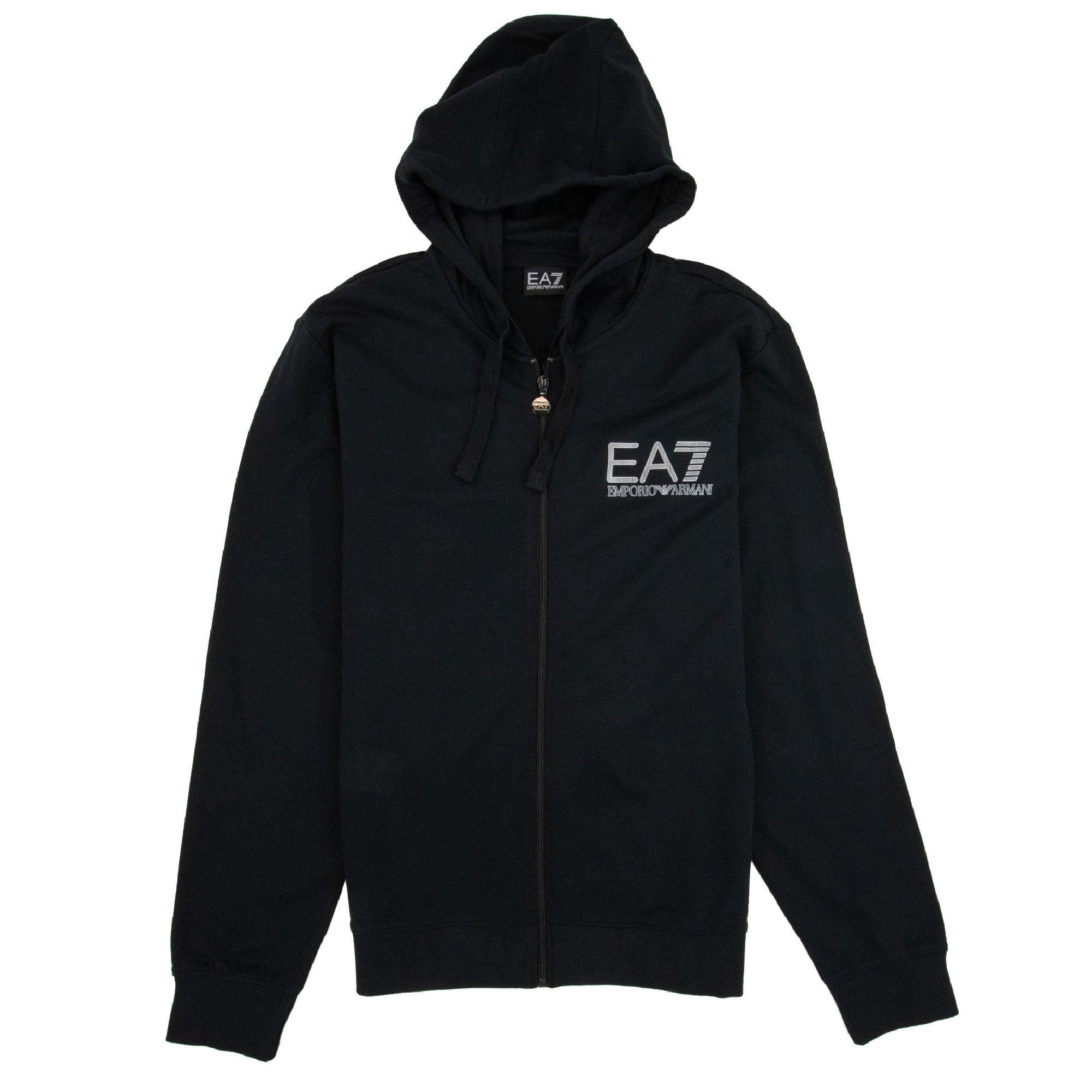 EA7 Hooded Zip Up Large Logo Tracksuit Black