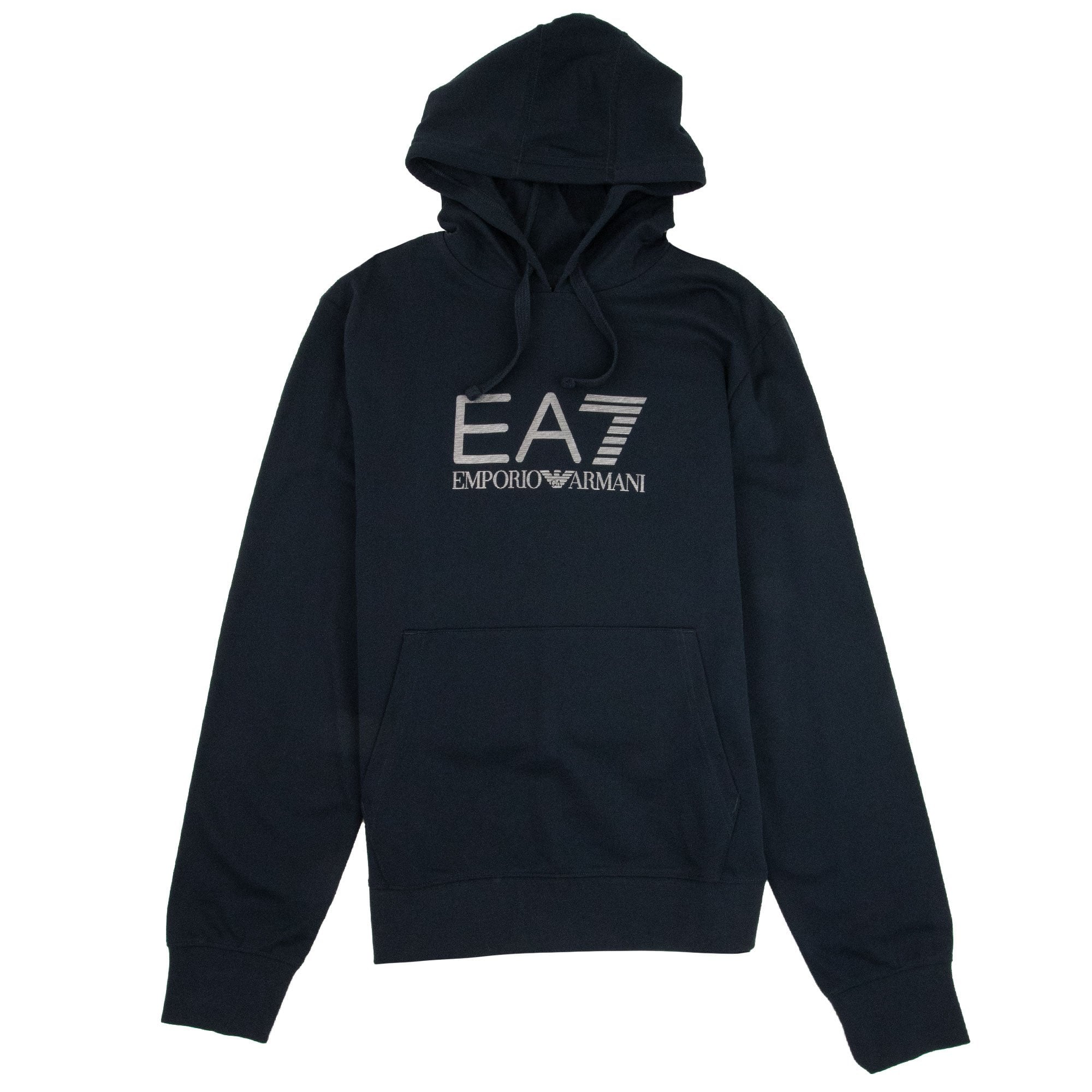 EA7 Train Visibility Large Silver Logo Hoodie Darkslate