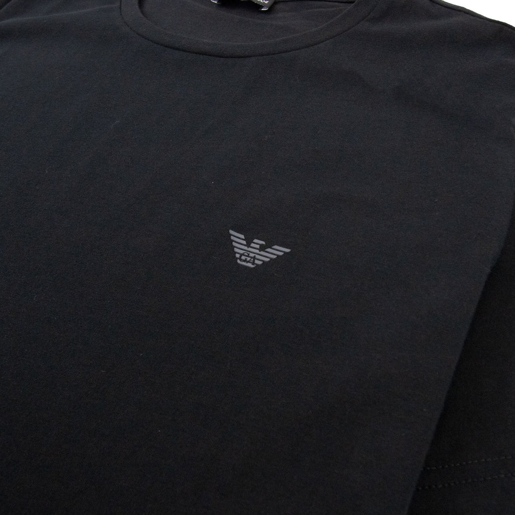 Emporio Armani Chest Logo Side Straight T-Shirt Black 00020
